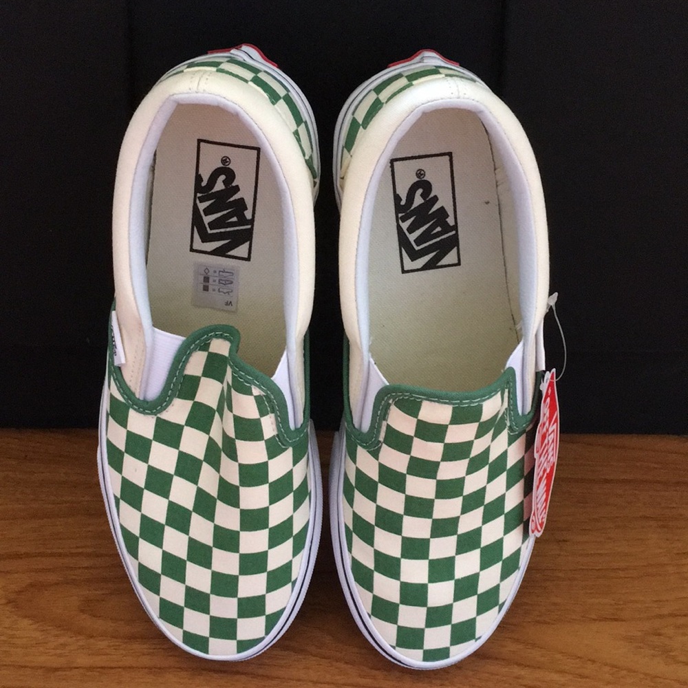 Vans checkered green